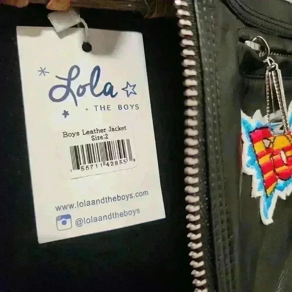 Lola & the Boys Patchwork‎ Vegan Leather Boys Jacket 2T - Picture 5 of 7